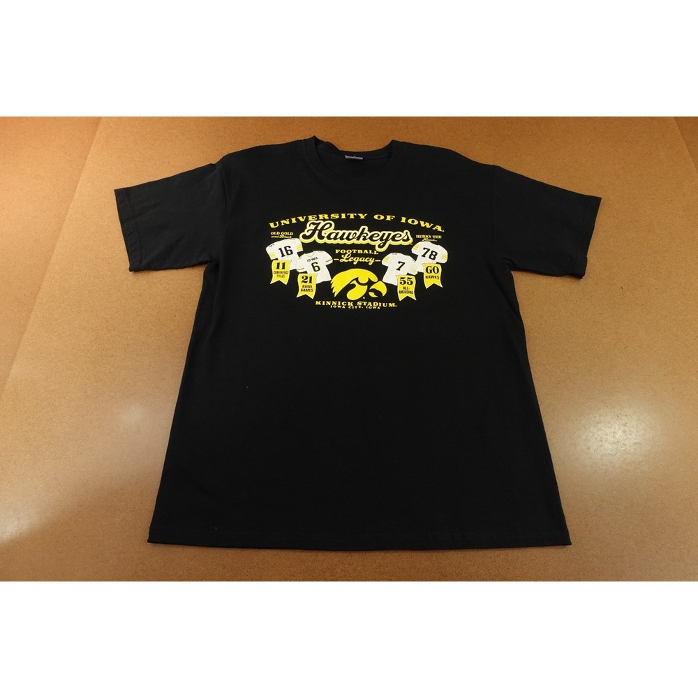 Iowa Hawkeyes Step Ahead Mens Large Black Football Legacy Graphic T-Shirt New